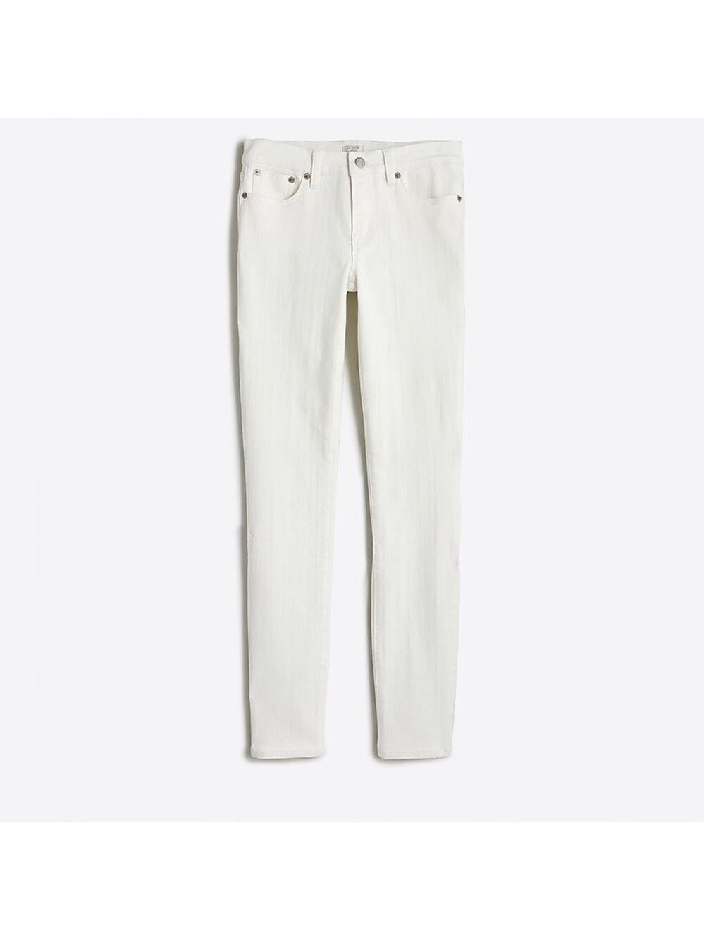 J. Crew 8" Midrise Skinny Ankle Jean in White Denim